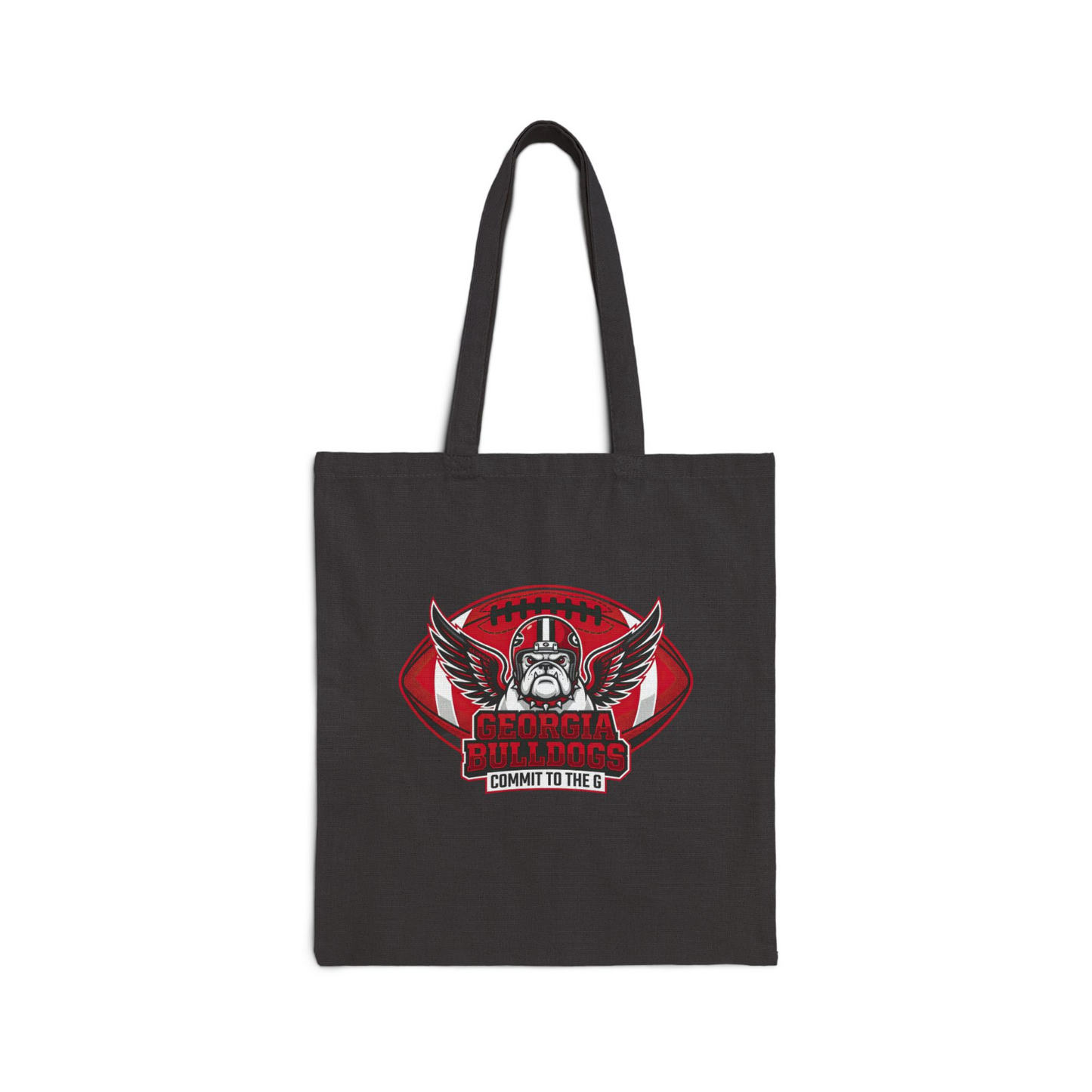 Go Dawgs Bulldogs Spirit Tote Bag Black 15x16 inch Durable Cotton Canvas
