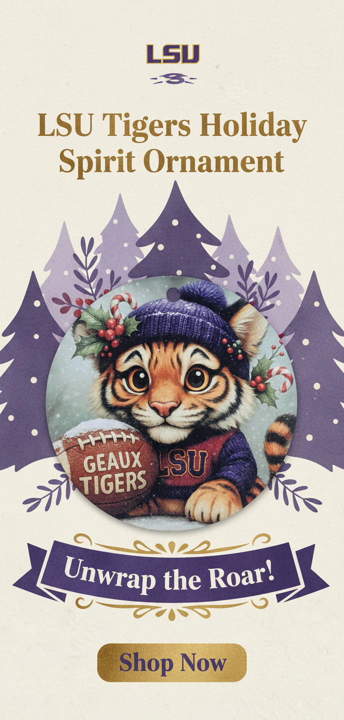 LSU Tigers Christmas Ornament – 3.5" Double‑Sided Christmas Tree Decorations