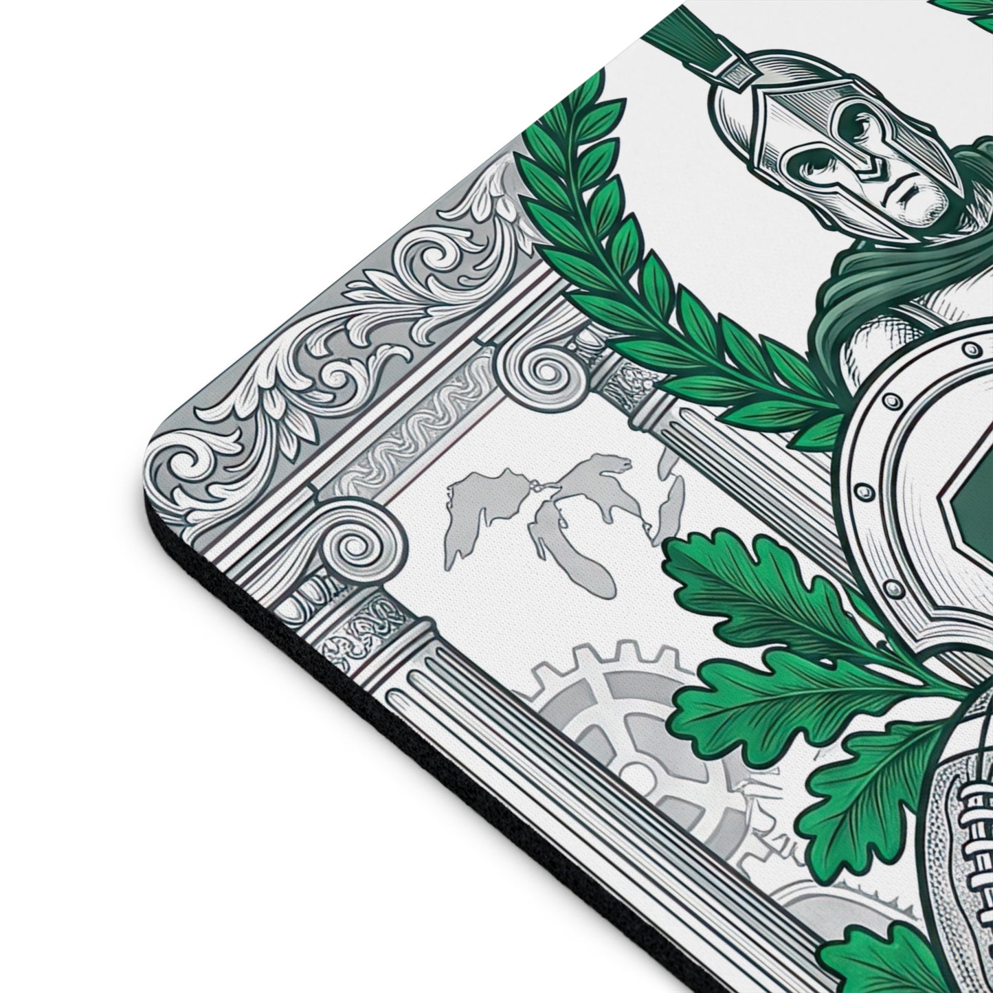 Michigan State Spartans Mousepad - "Spartans Will" Football Design - MSU Green & White Gaming Mat