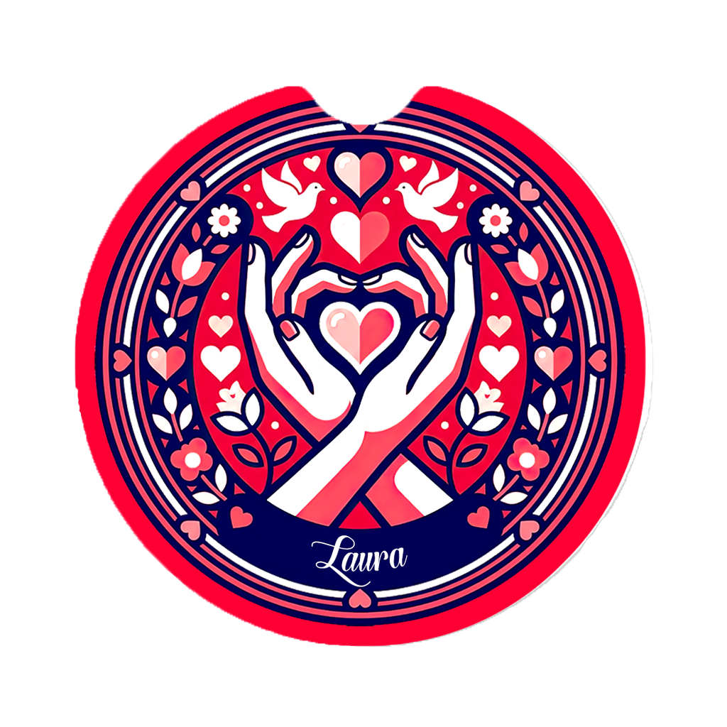 Personalized Car Cup Holder Coasters - Custom Name (Set of 2)