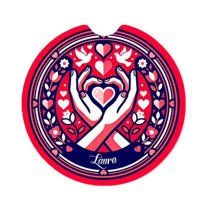 Personalized Car Cup Holder Coasters - Custom Name (Set of 2)