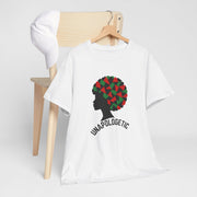 Unapologetic Afro Silhouette T-Shirt Pan-African Geometric Print White - Beyond Lines