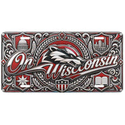 Flat Print On Wisconsin Badgers Aluminum Car Tag Plate