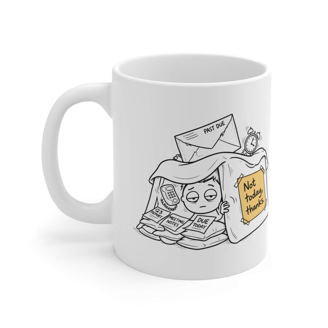 Funny Procrastination Coffee Mug for Coworkers and Office Humor Fans