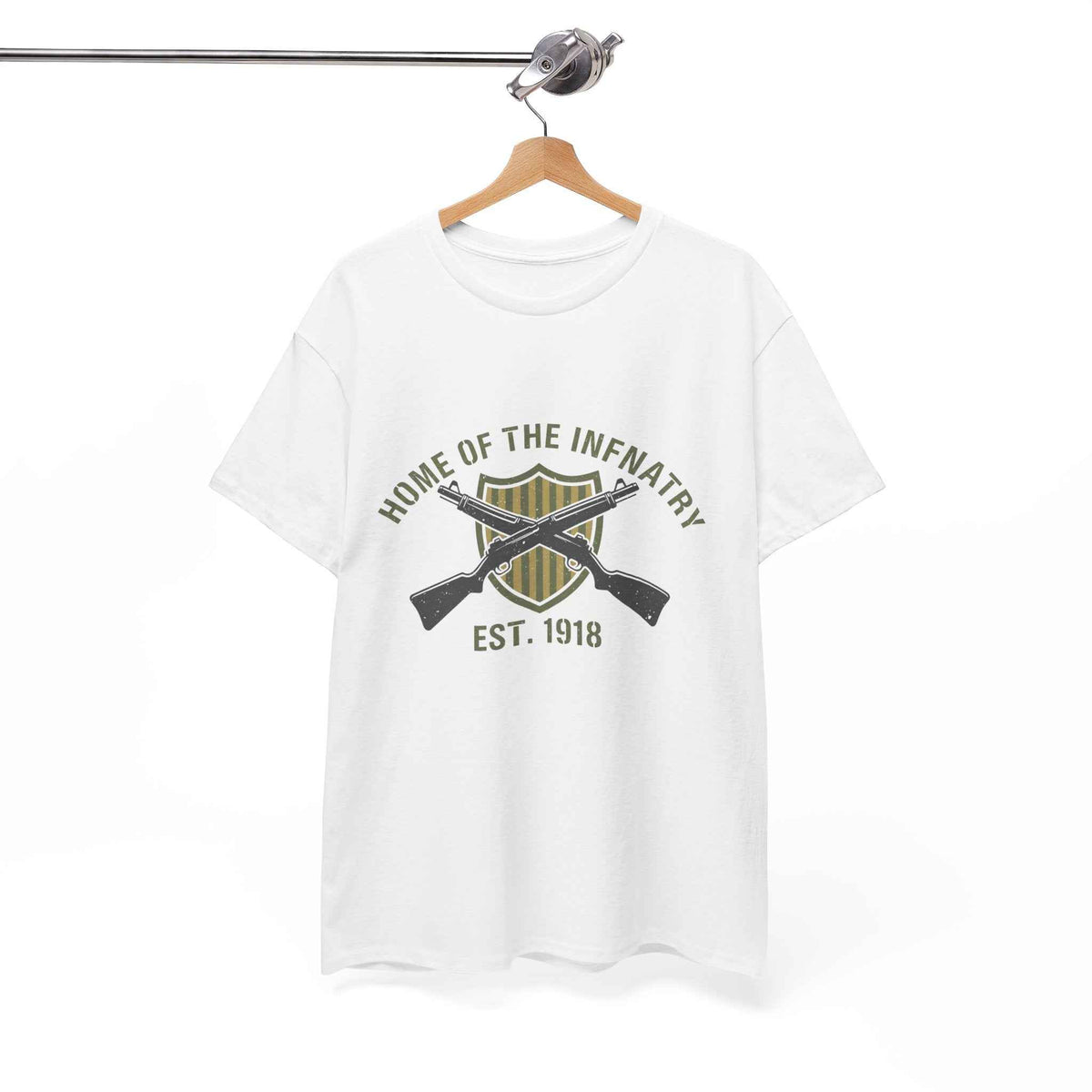 Men's Home of the Infantry T-Shirt - Vintage Est. 1918 Army Military Graphic Tee - Columbus GA Gift