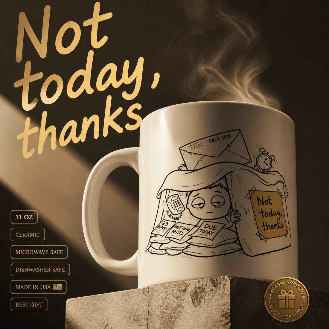 Funny Procrastination Coffee Mug for Coworkers and Office Humor Fans