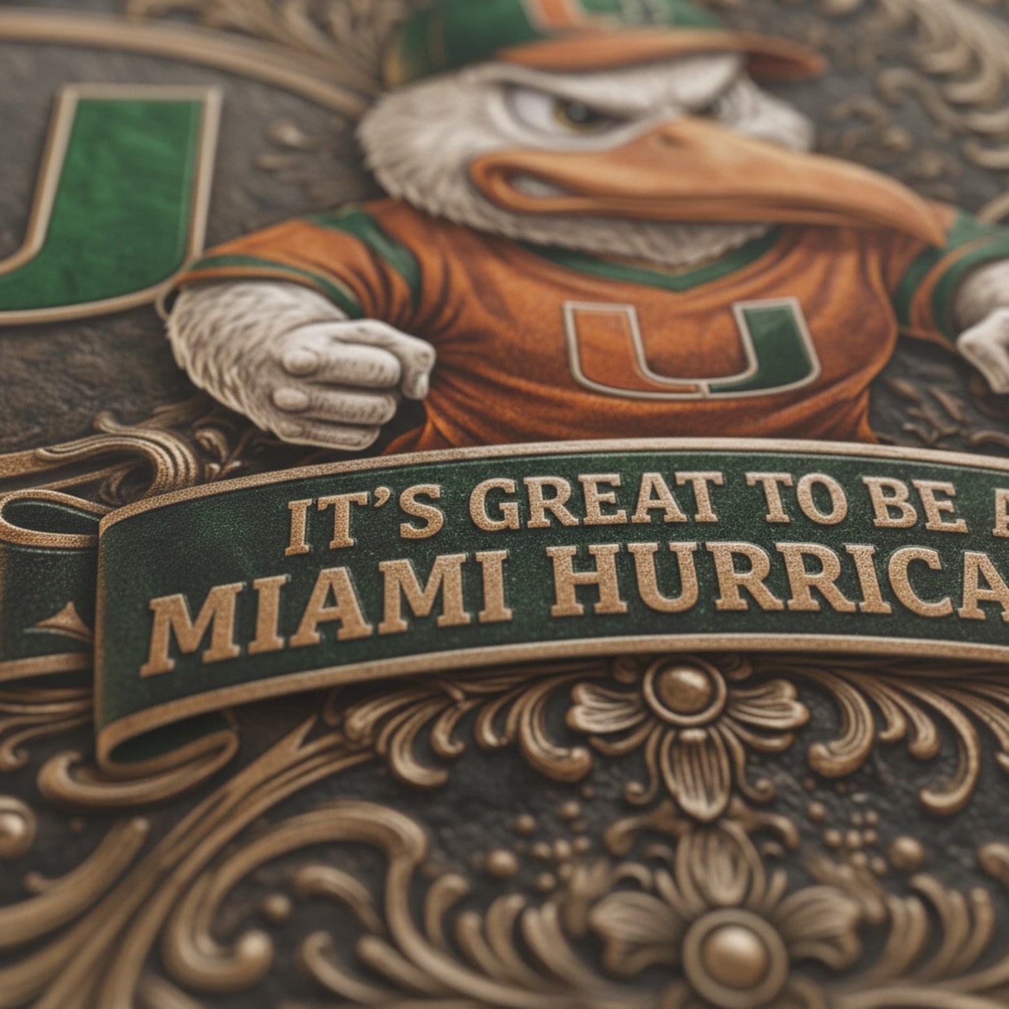 Miami Hurricanes NCAA Sebastian Ibis License Plate Aluminum Flat Front Tag