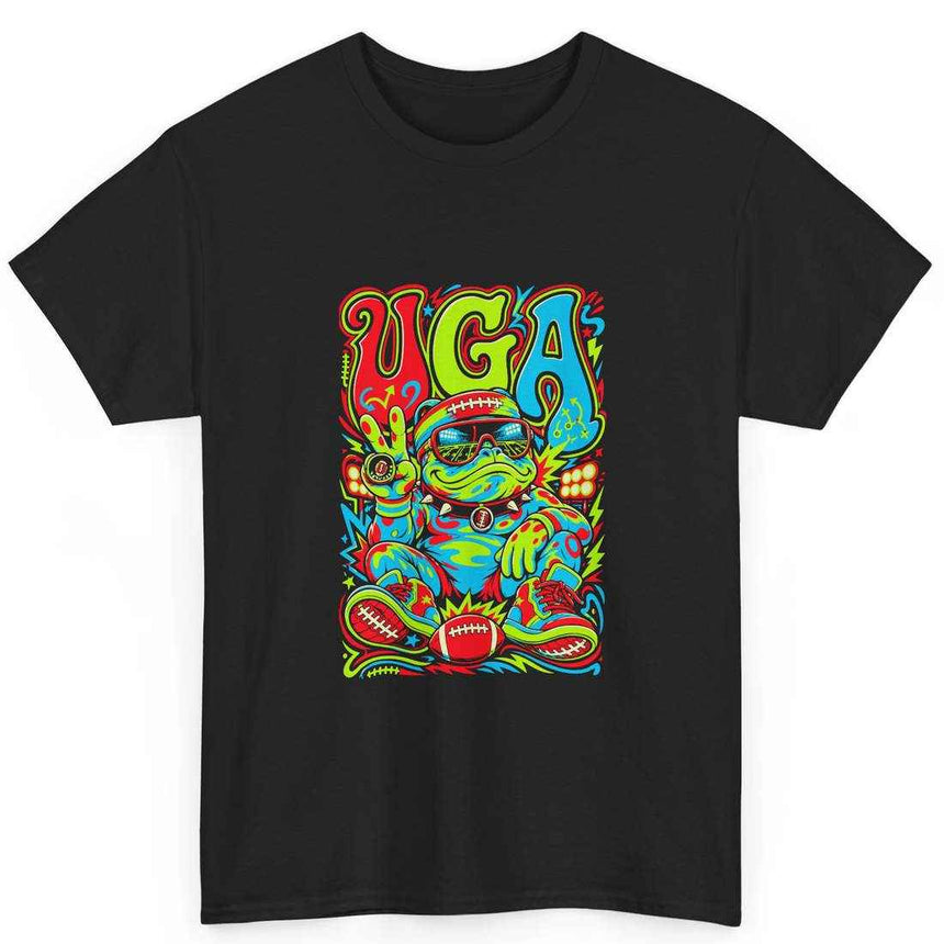 UGA Bulldog Neon Football Fan T-Shirt