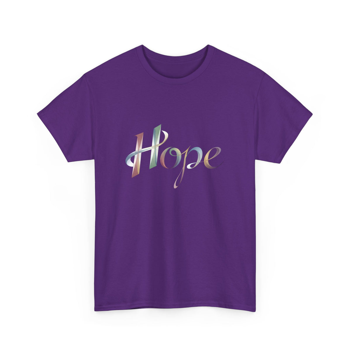 Hope Inspirational Graphic T-Shirt - Cotton Tee with Stylized Ribbon Typography - Motivational Positive Message Casual Top - Beyond Lines