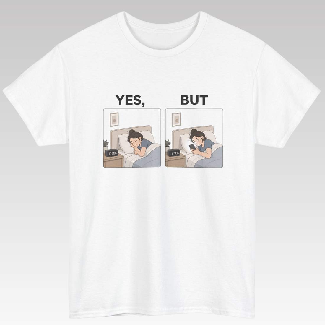 Funny Late Night Phone Scrolling Graphic T Shirt