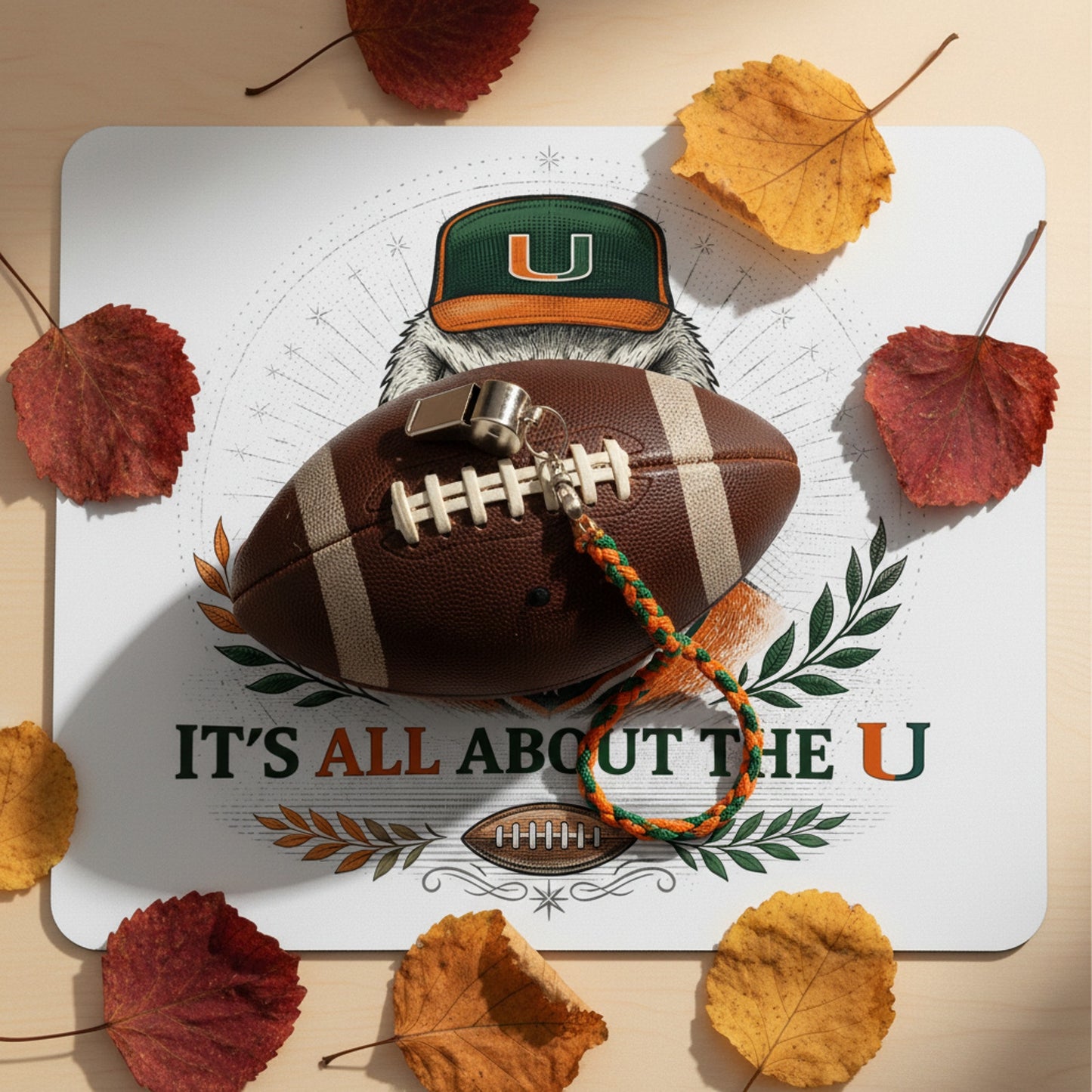 Miami Hurricanes 9.5x8 Mouse Pad Sebastian Ibis Logo Computer PC Gaming Desk Mat