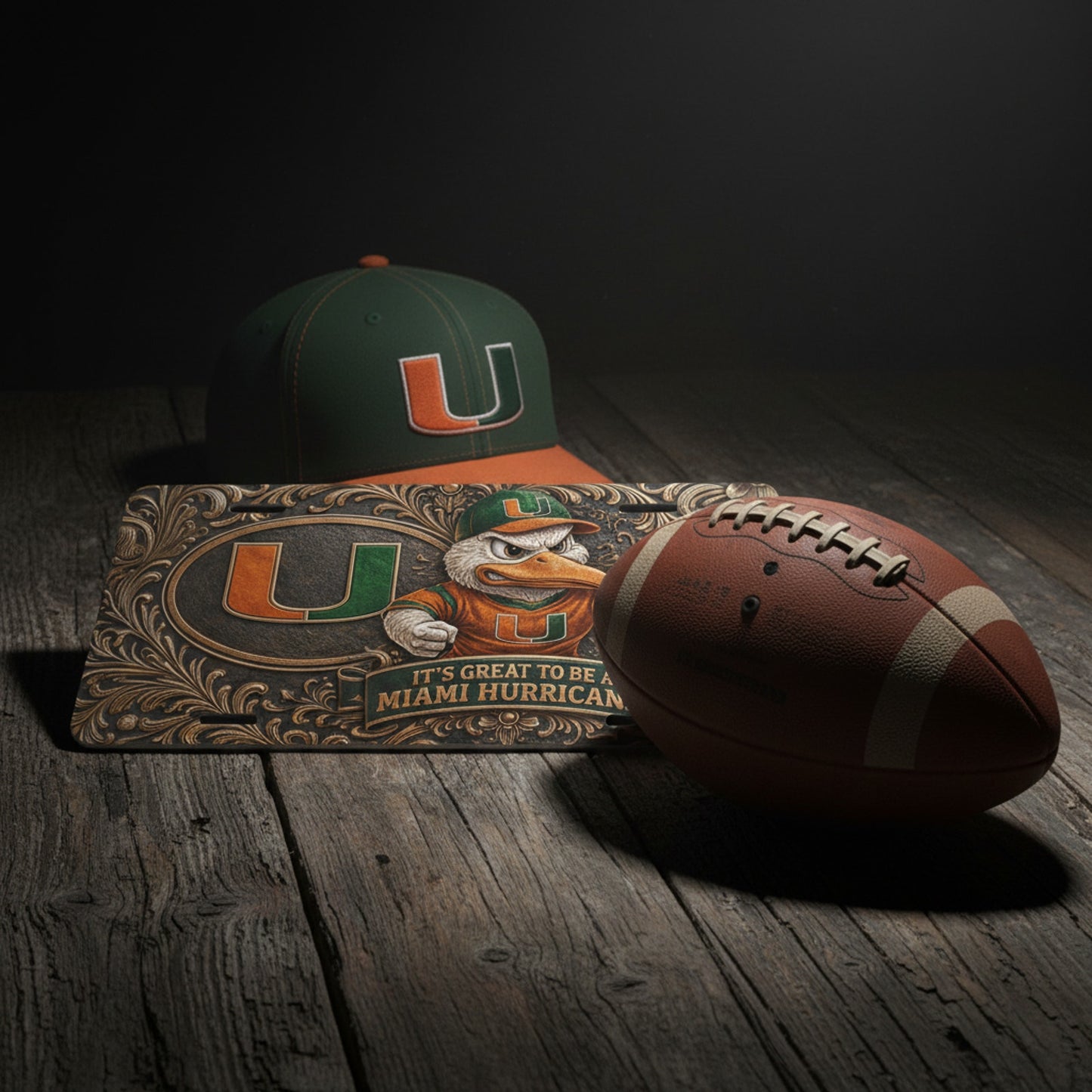 Miami Hurricanes NCAA Sebastian Ibis License Plate Aluminum Flat Front Tag