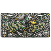 Mighty Ducks Aluminum Car Tag Wall Sign Green Gold Fan Decor
