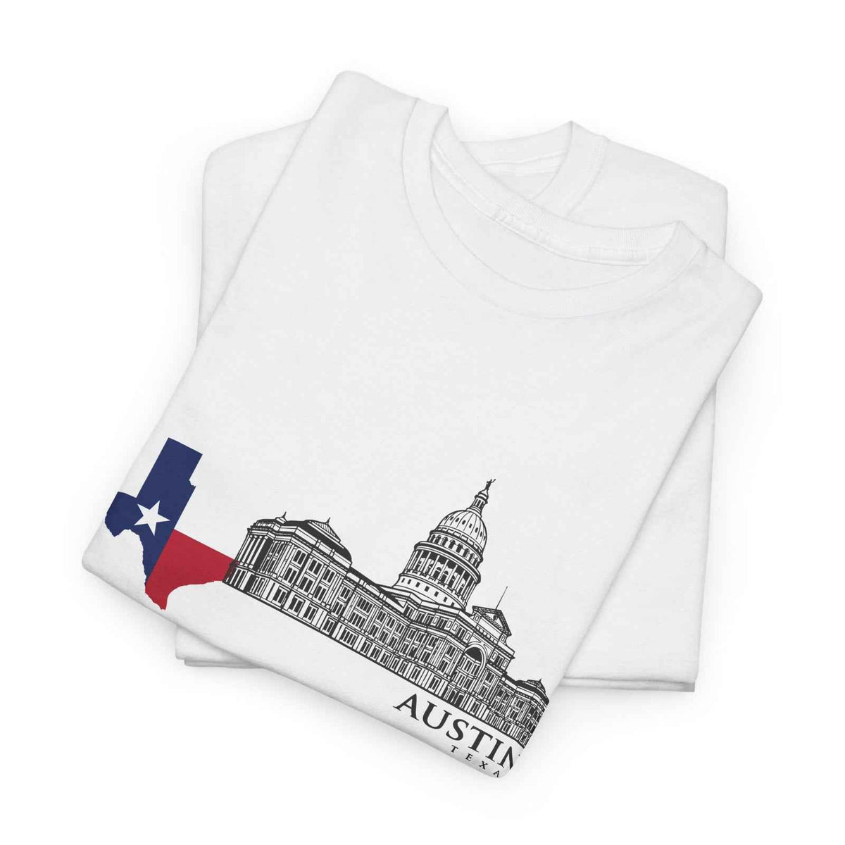 Austin Texas Capitol Building T-Shirt - Texas Flag Map Graphic Souvenir Tee