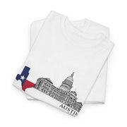 Austin Texas Capitol Building T-Shirt - Texas Flag Map Graphic Souvenir Tee
