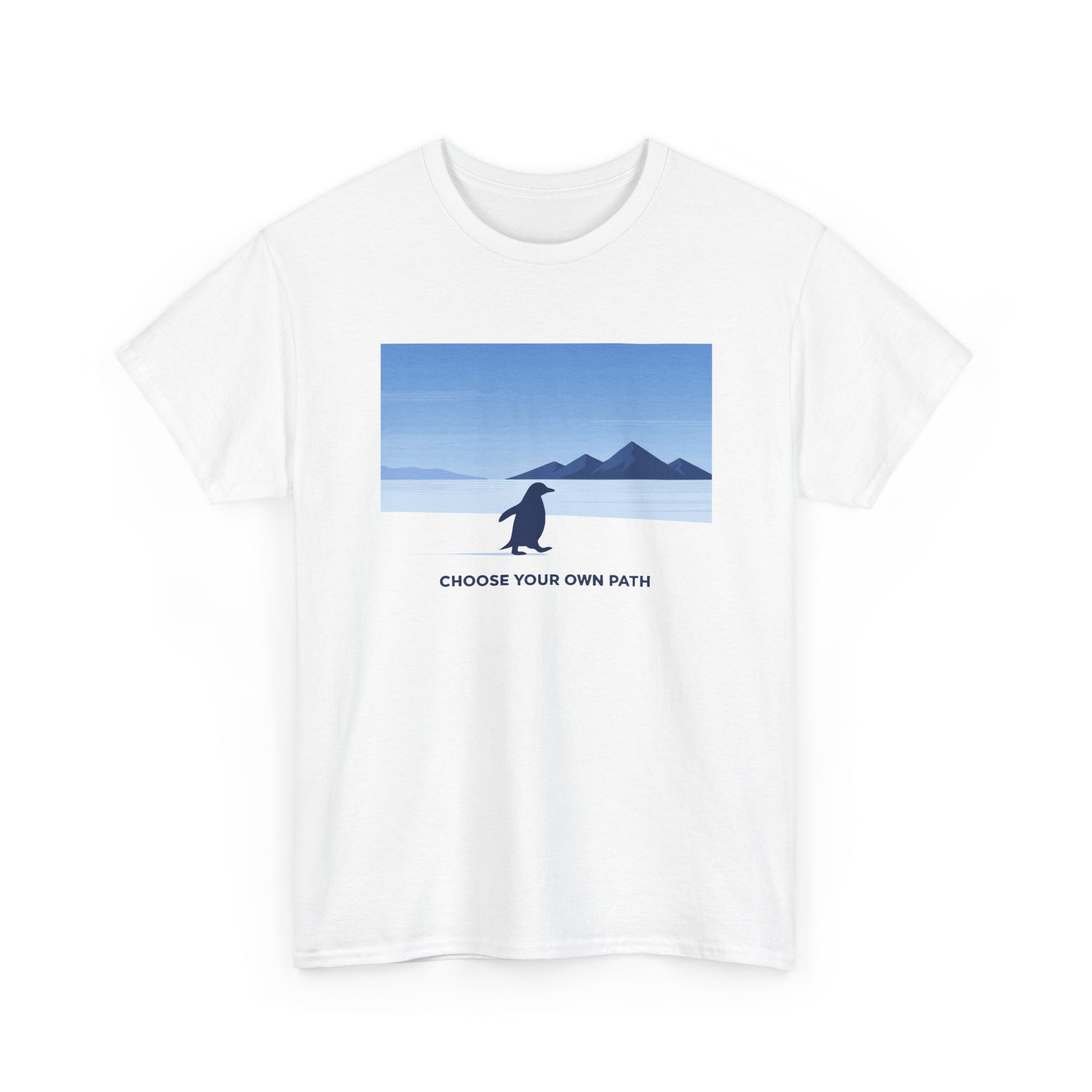 Choose Your Own Path Penguin T-Shirt - Inspirational Nature Graphic Tee - Beyond Lines