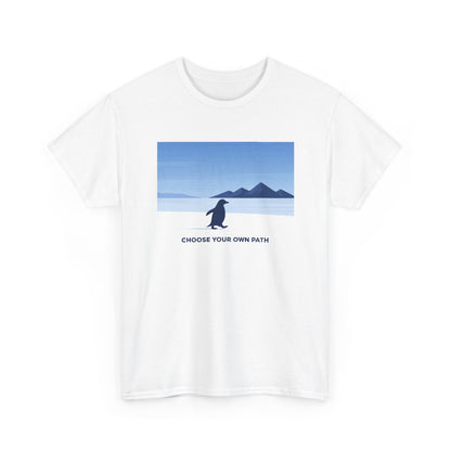 Choose Your Own Path Penguin T-Shirt - Inspirational Nature Graphic Tee - Beyond Lines