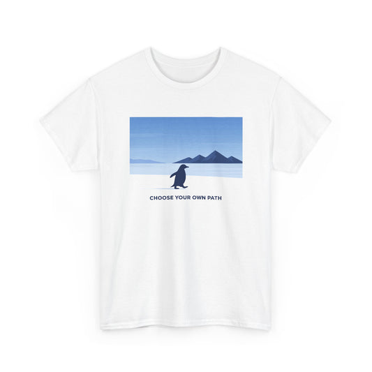 Choose Your Own Path Penguin T-Shirt - Inspirational Nature Graphic Tee - Beyond Lines