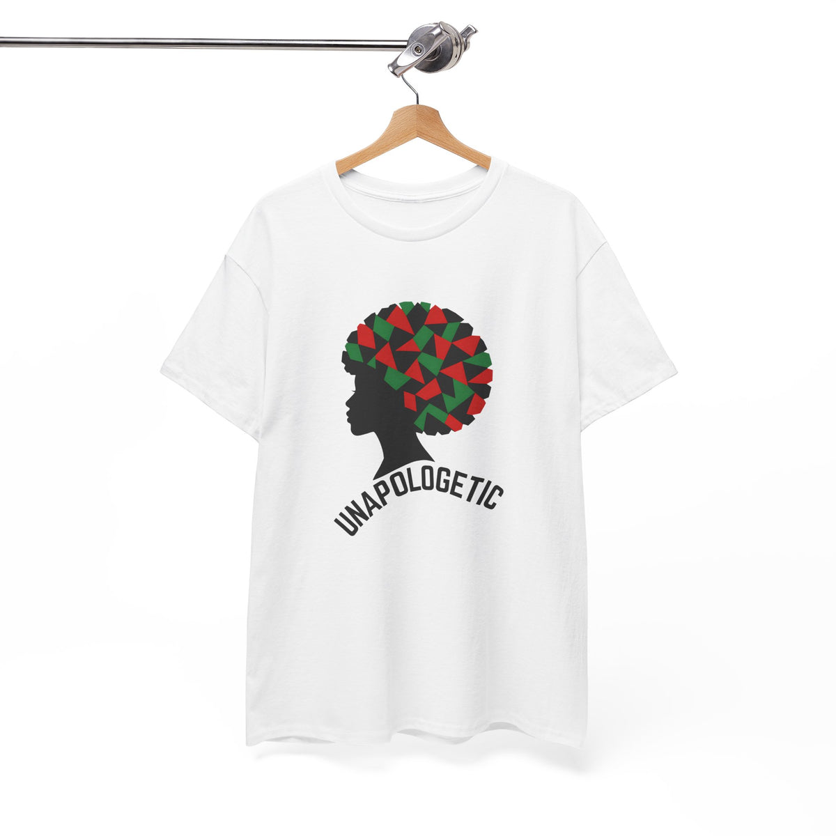Unapologetic Afro Silhouette T-Shirt Pan-African Geometric Print White - Beyond Lines