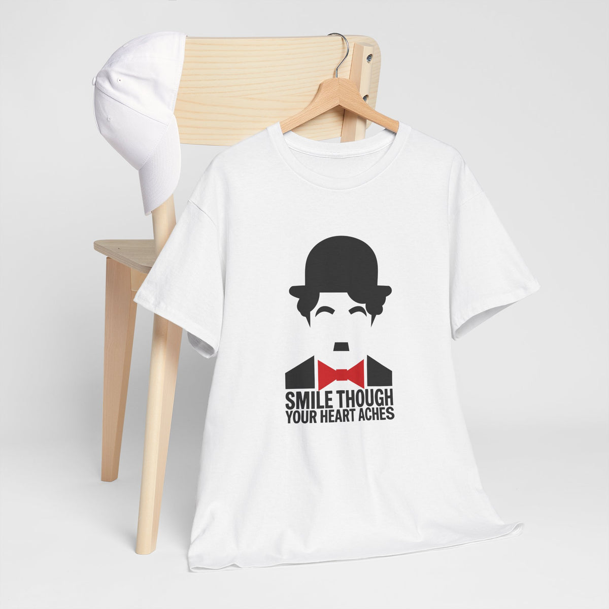 Charlie Chaplin T-Shirt Smile Quote Graphic Tee Minimalist Film Icon Top White - Beyond Lines