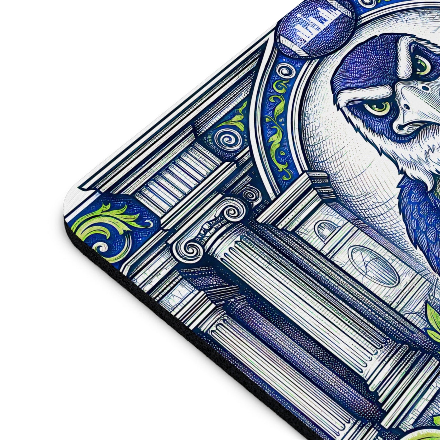 Seattle Football Eagle Mouse Pad - Go Hawks Desk Mat - Blue & Green - Beyond Lines