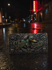 Mighty Ducks Aluminum Car Tag Wall Sign Green Gold Fan Decor