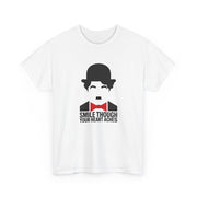 Charlie Chaplin T-Shirt Smile Quote Graphic Tee Minimalist Film Icon Top White - Beyond Lines
