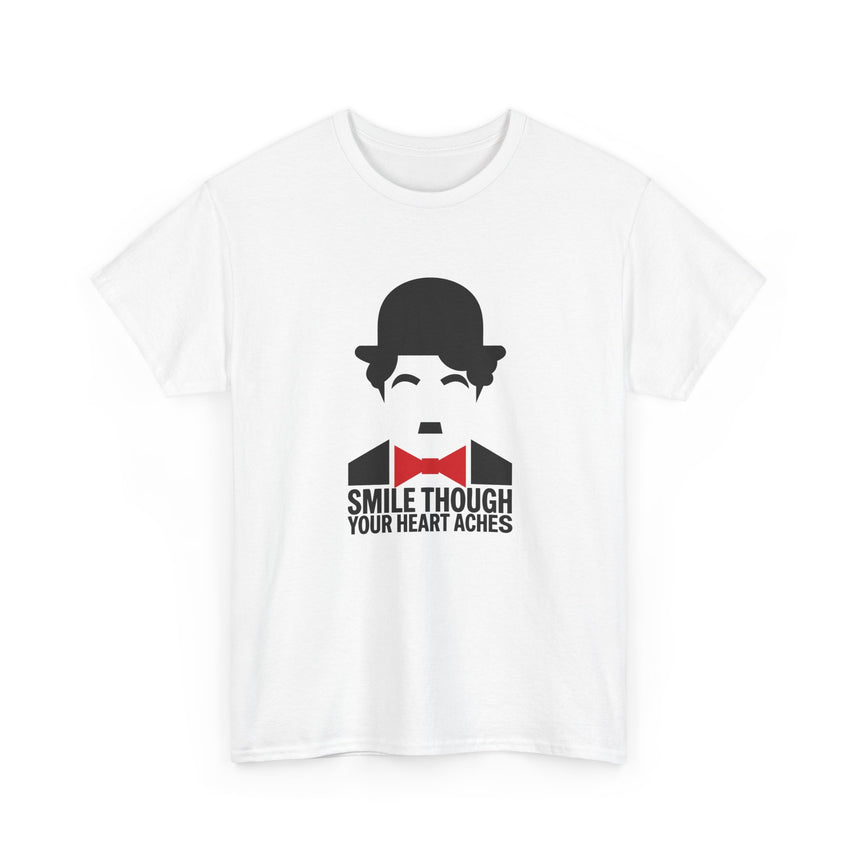 Charlie Chaplin T-Shirt Smile Quote Graphic Tee Minimalist Film Icon Top White - Beyond Lines