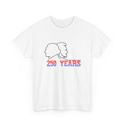 USA 250 Years Anniversary T-Shirt Washington Lincoln Line Art Cotton White Unisex - Beyond Lines