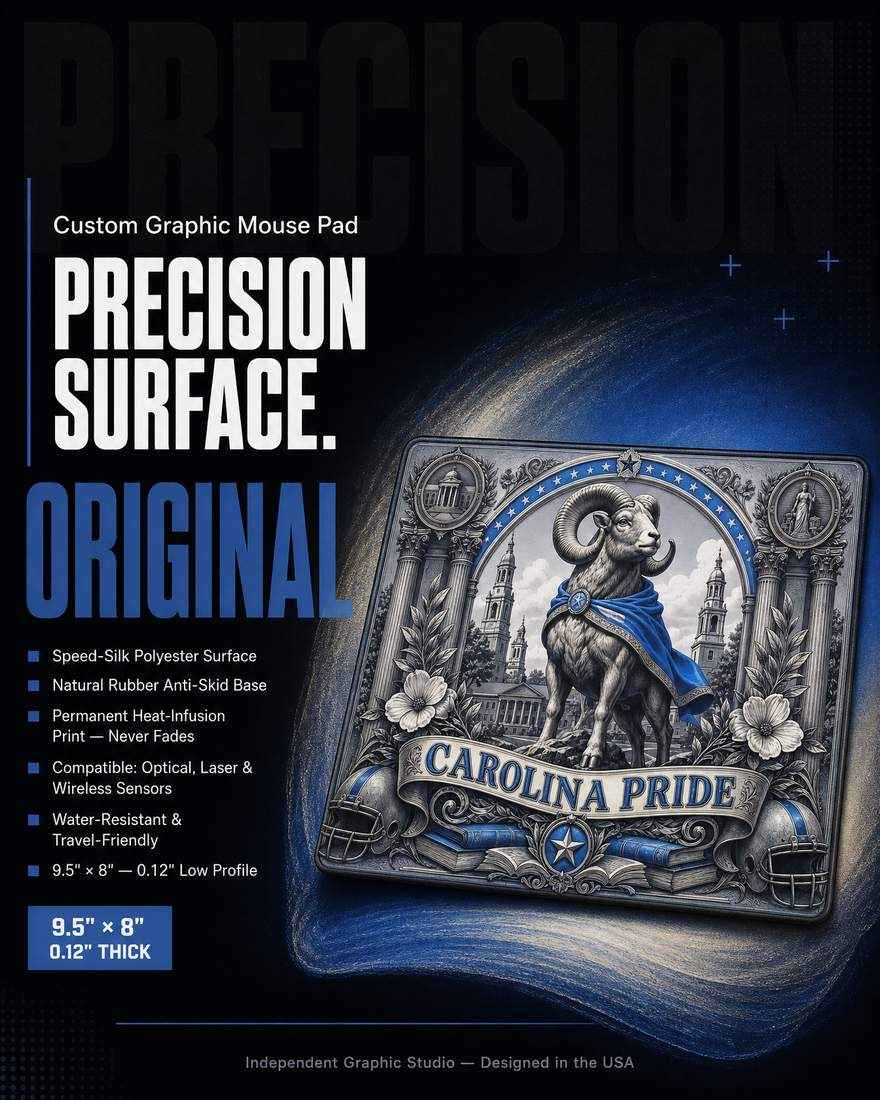 Carolina Pride Ram Mouse Pad for Desk and Office