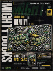 Mighty Ducks Aluminum Car Tag Wall Sign Green Gold Fan Decor