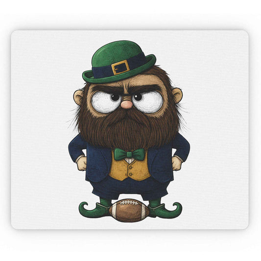 Grumpy Leprechaun Football Mousepad - Funny St. Patrick's Day Desk Mat