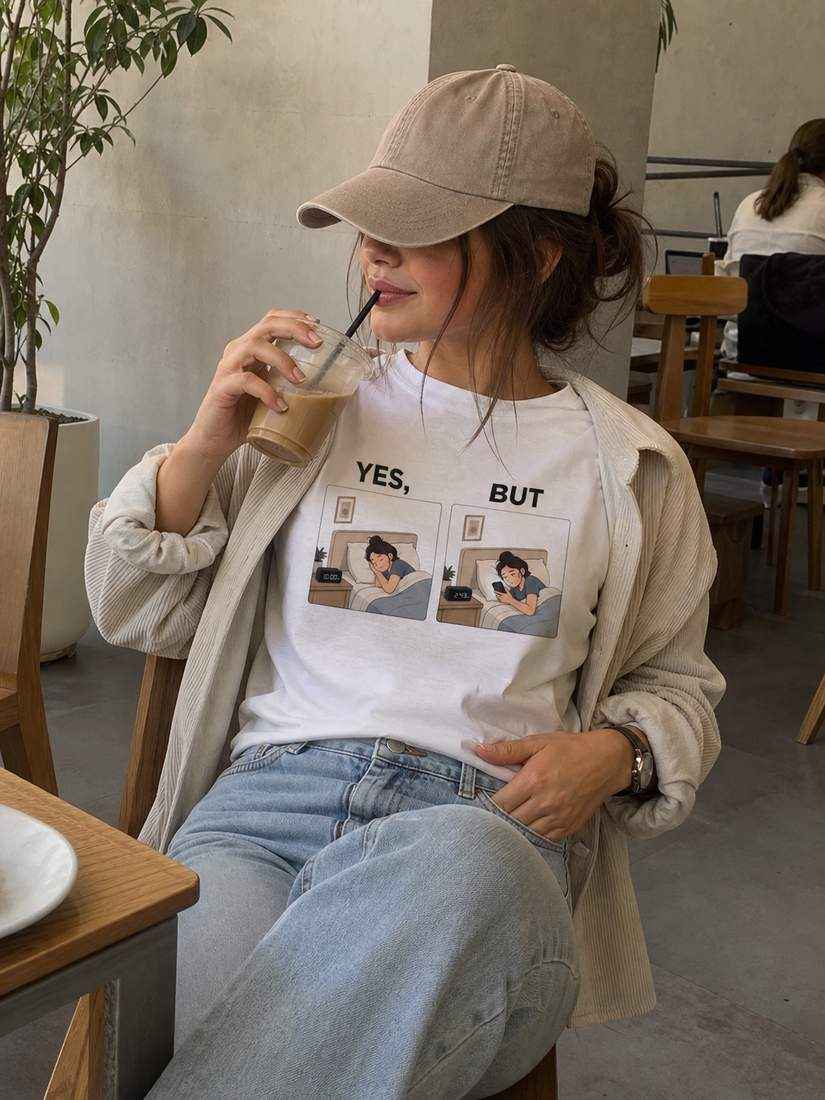 Funny Late Night Phone Scrolling Graphic T Shirt