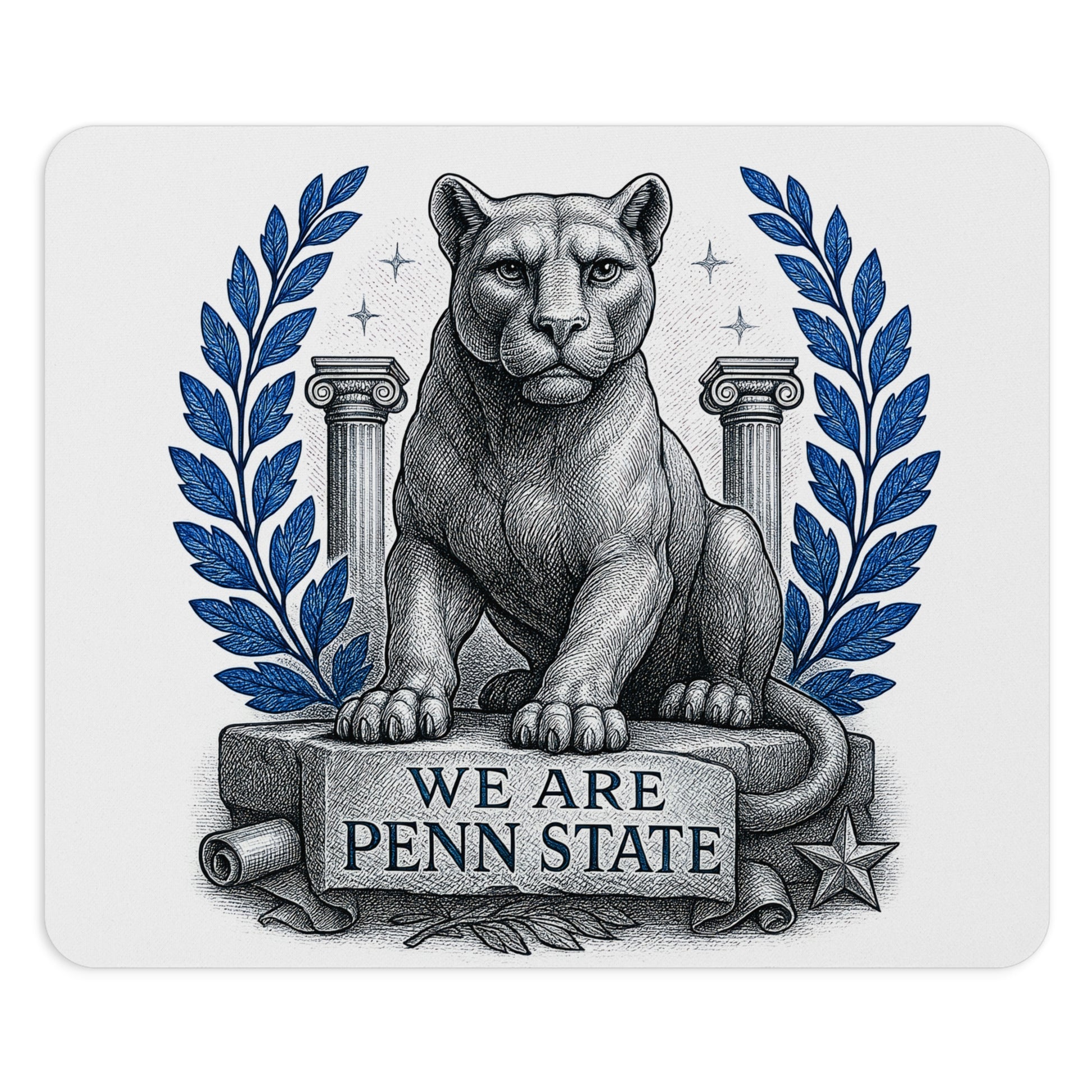 College Spirit Nittany Fan Mouse Pad Neoprene Non-Slip Base, 9.5x8 Nittany Lion