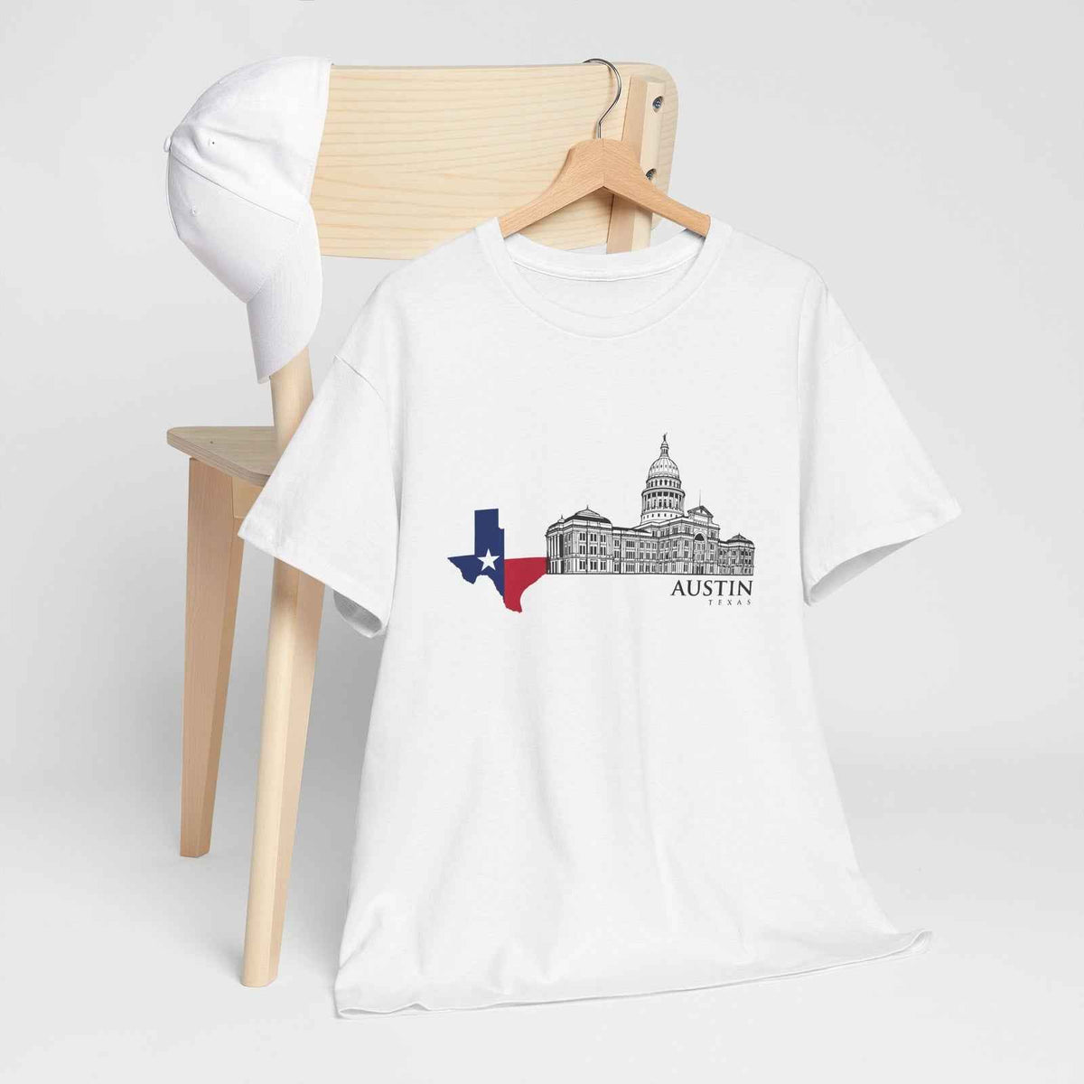 Austin Texas Capitol Building T-Shirt - Texas Flag Map Graphic Souvenir Tee