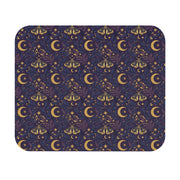 Celestial Moth and Moon Mouse Pad - Witchy Botanical Desk Mat with Gold Stars Pattern - Non-Slip Rubber Base for Home Office & Gaming - Beyond Lines