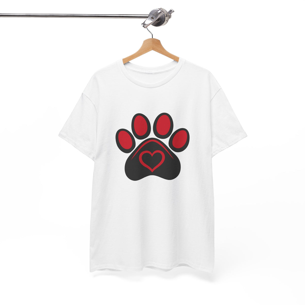 Dog Paw Print Heart T-Shirt - A Simple Tee for Pet Lovers - Beyond Lines