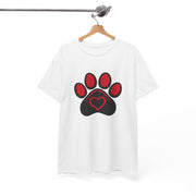 Dog Paw Print Heart T-Shirt - A Simple Tee for Pet Lovers - Beyond Lines
