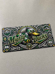 Mighty Ducks Aluminum Car Tag Wall Sign Green Gold Fan Decor