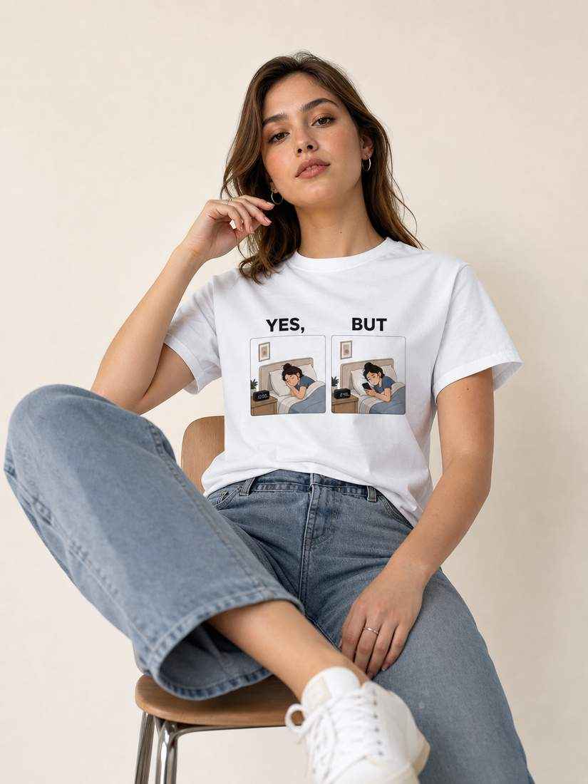 Funny Late Night Phone Scrolling Graphic T Shirt
