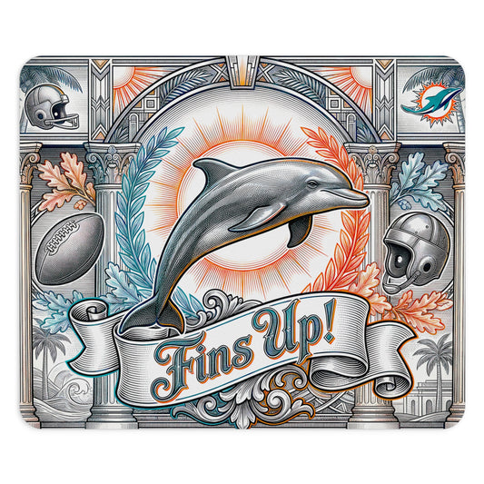 Fins Up Dolphin Mouse Pad - Vintage Miami Football Art