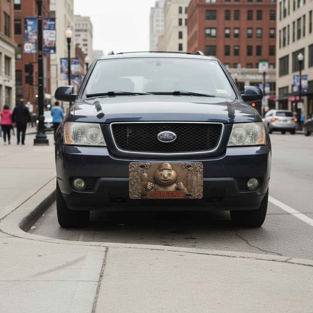 Go Buckeyes License Plate 6"x12" Car Tag | Front Plate for Fans | Not Embossed