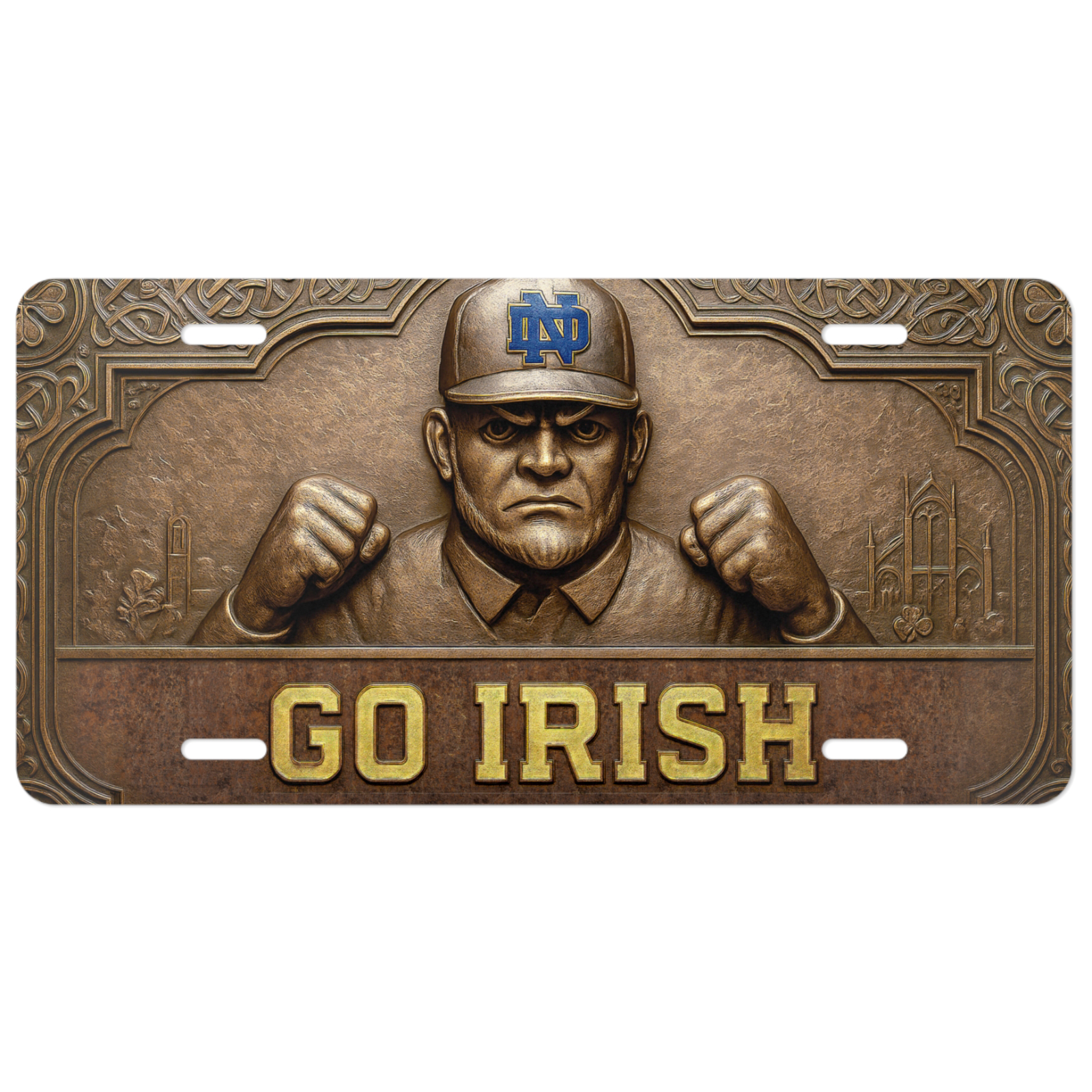 Notre Dame Fighting Irish License Plate 6"x12" Car Tag | Flat Plate for Fans