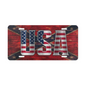 USA Diamond Plate License Plate 6x12 Aluminum Vanity Tag Patriotic USA Flag