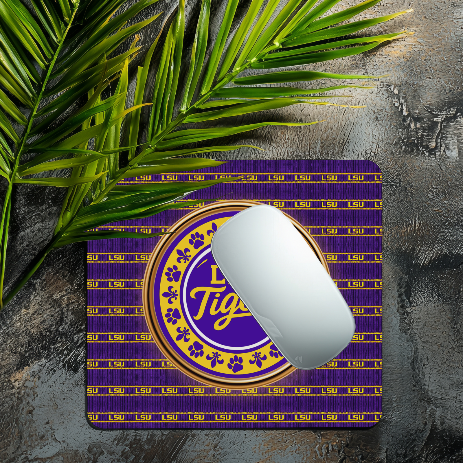 LSU Tigers Mouse Pad 9x7.5" – Non-Slip Football Desk Mat for Office & Gaming