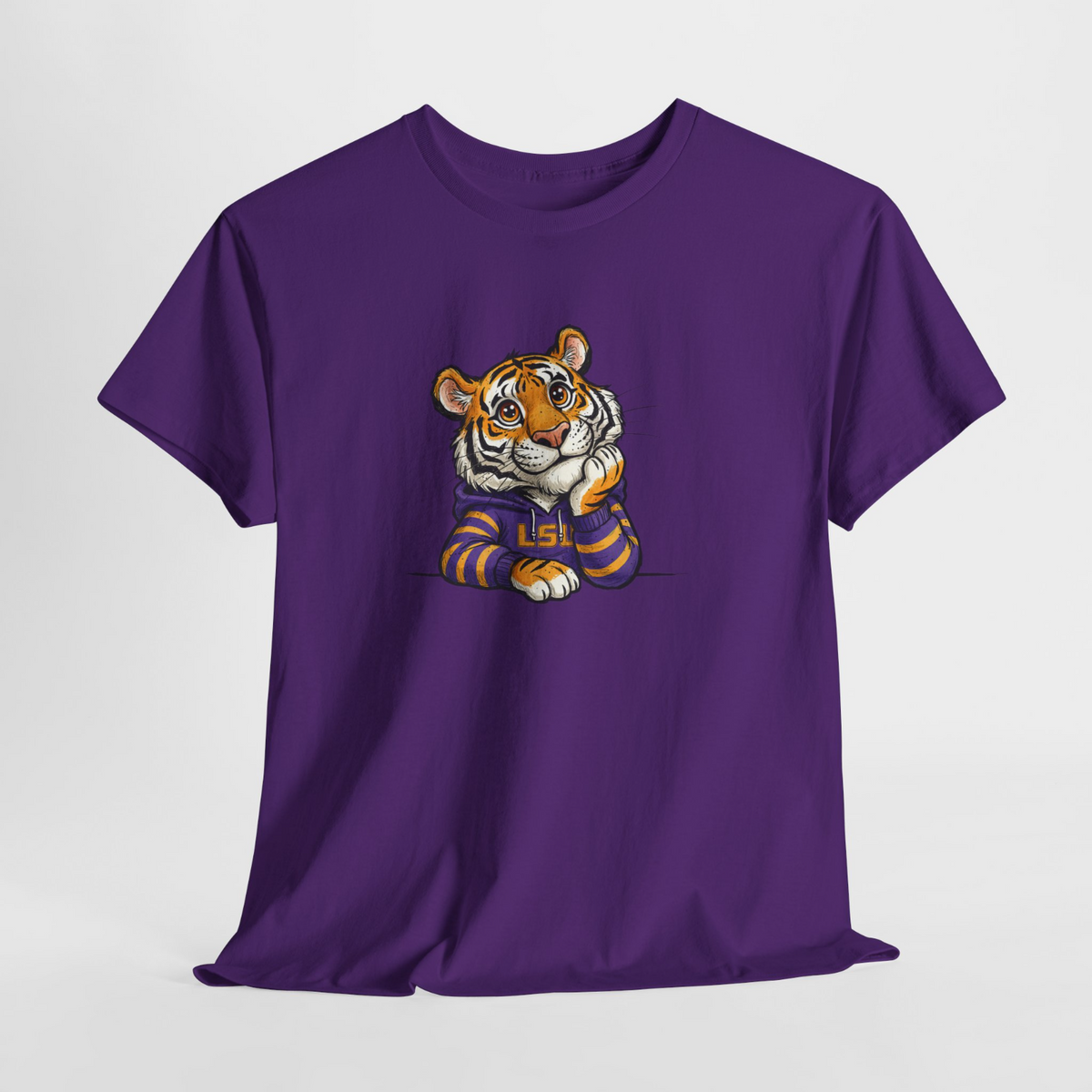 Purple Unisex T-Shirt with Cute Cartoon Tiger – Bold Fan Style - Beyond Lines
