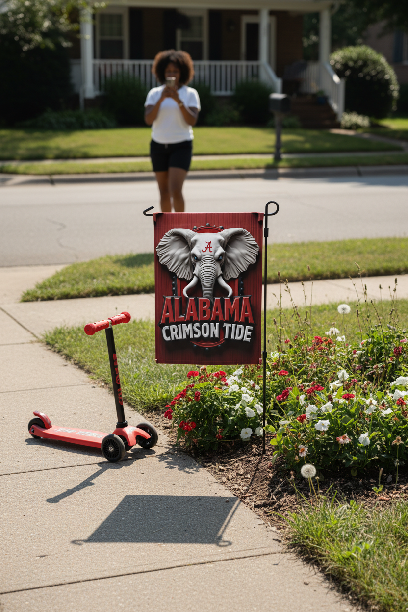 Alabama Crimson Tide Garden Flag 12"x18" Double-Sided Yard Decor - Roll Tide