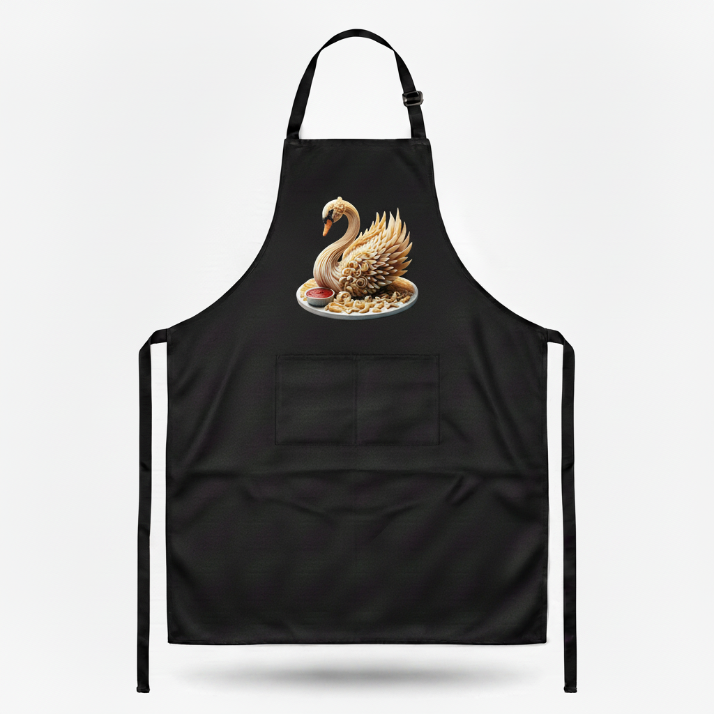 Pasta Animal Chef Apron Black Bib Adjustable Pockets Funny Kitchen Cook Gift