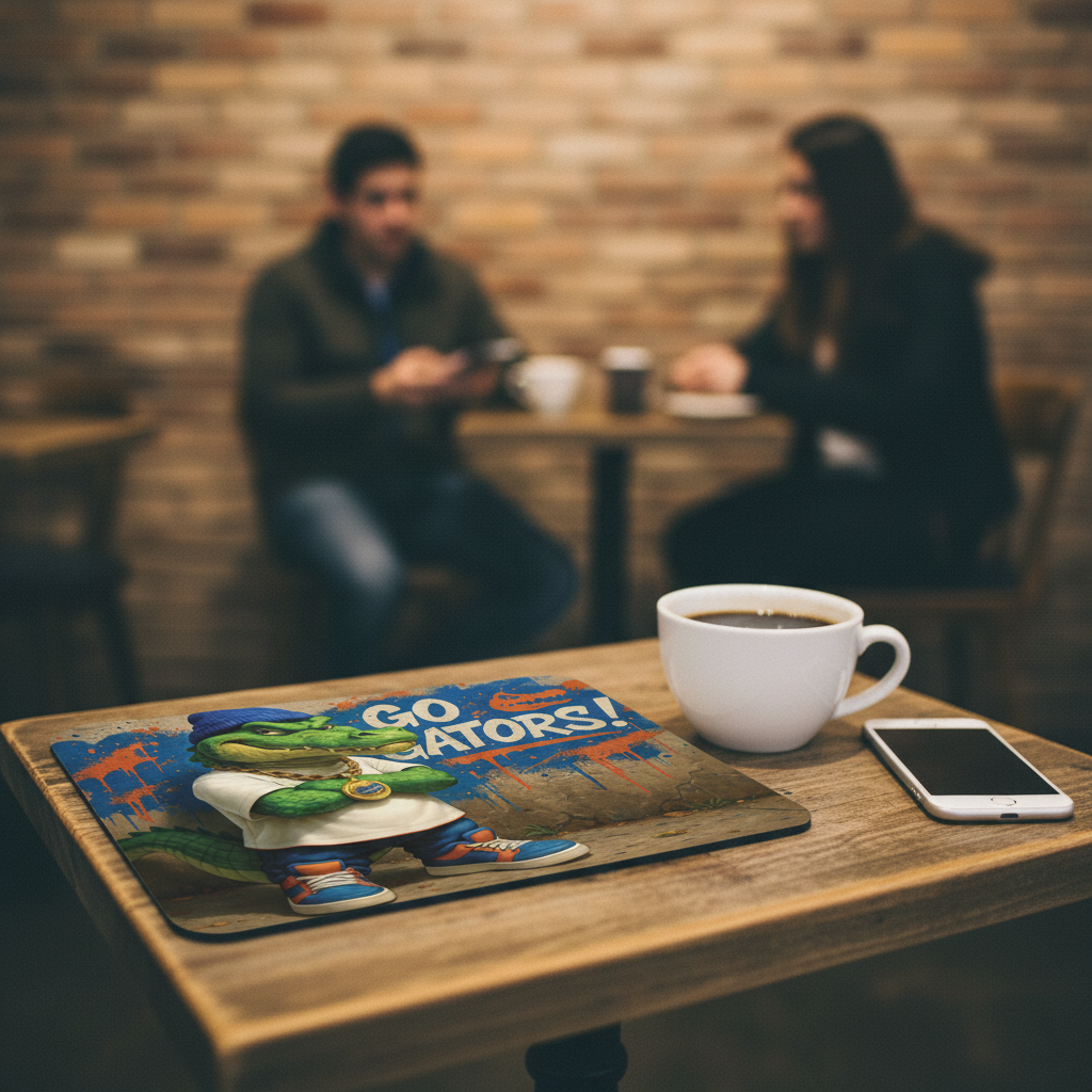 Go Gator Swag Mouse Pad - Street Style Alligator - Orange & Blue Desk Access