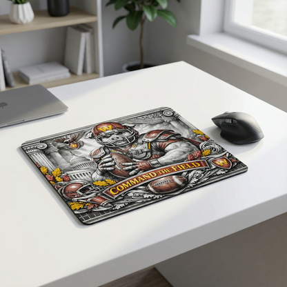 Washington Football Hog Mousepad - Command The Field Vintage Engraving Style Art